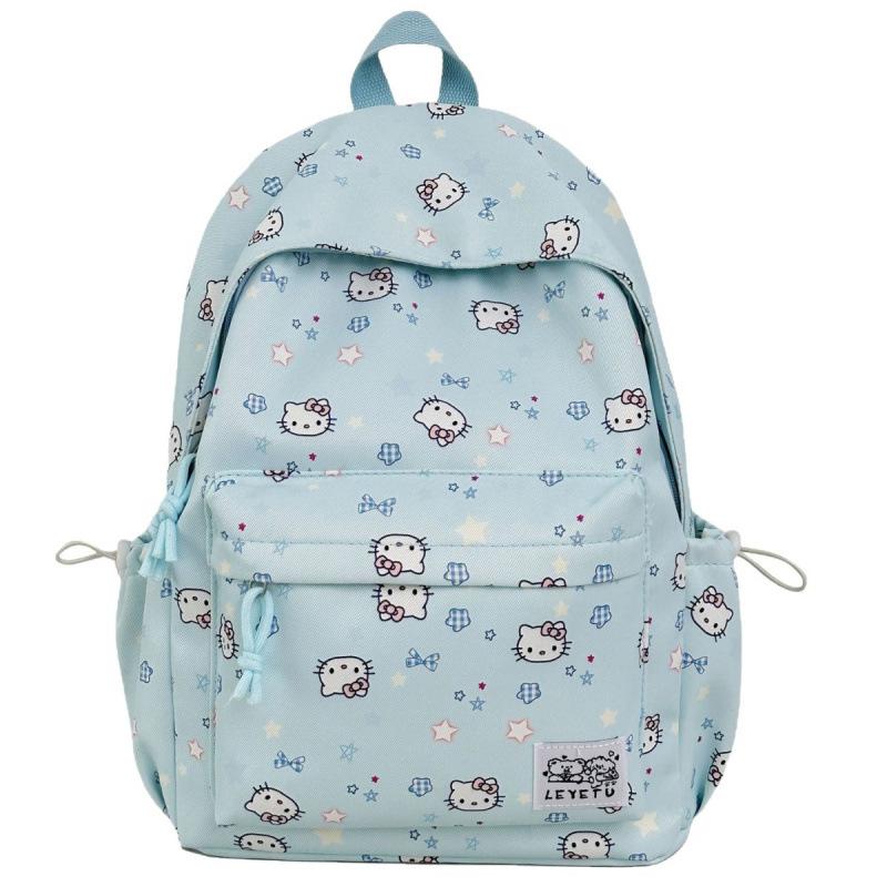 Schoolbag Backpack Large Capacity KT Cat Double Backpack Cartoon Campus Wind Cute and Lightweight Junior High School Student School Bag