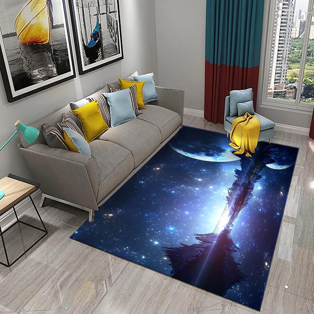 Moon Carpet Flower Moon Forest Living Room Children's Bedroom Decor Carpet Floor Mat Kitchen Bathroom Entrance Non-slip Carpet