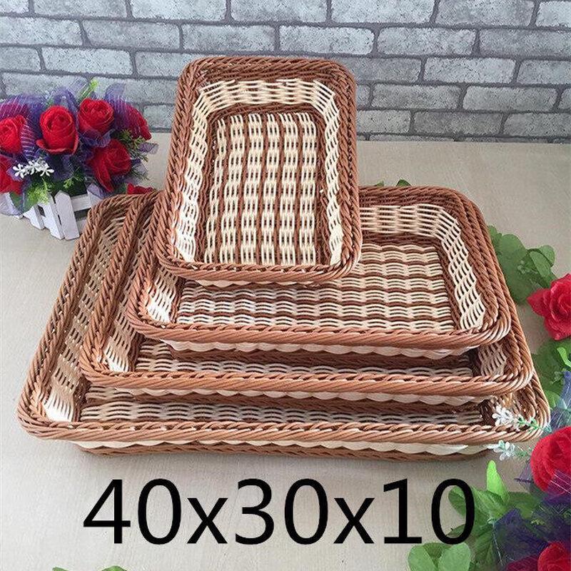 Korean Style Imitation Rattan Serving Basket
