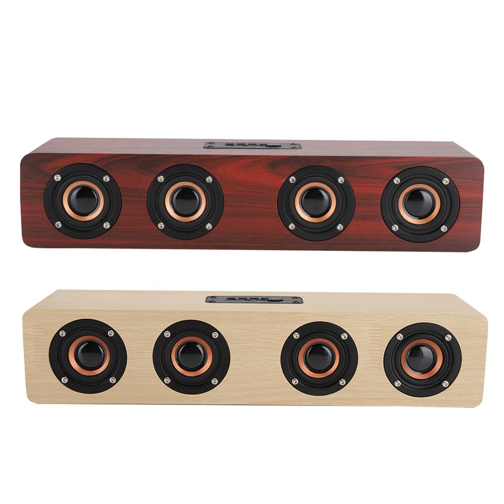 12W W8 Wooden Bluetooth Sound Tyrant TV Speaker Support Plug In Card / FM / Receiving Voice Prompts Wireless Bluetooth Speaker