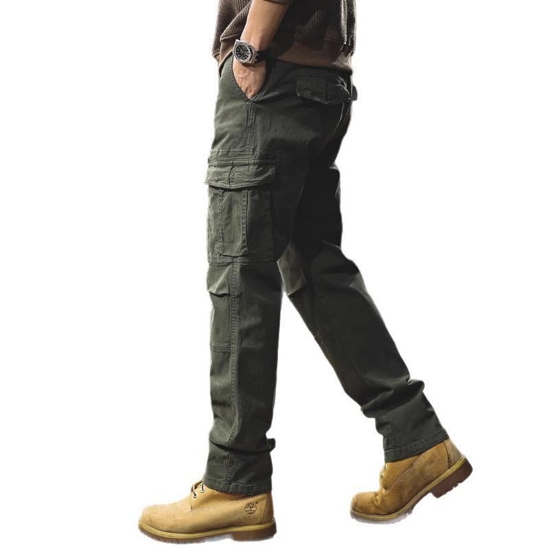 Pantaloni Cargo da Uomo S Vintage Paracadutista Gamba Dritta Multitasche