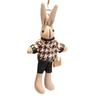 Adorable Houndstooth Bunny Plush Keychain Cute Stuffed Doll Fashion Toy