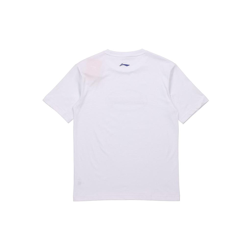 Li-Ning Letter Print Short Sleeve T-Shirt Unisex Tops White AHSQ412-1