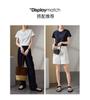 Letter printed round neck short sleeved T-shirt for women in 2026 summer casual versatile pullover top