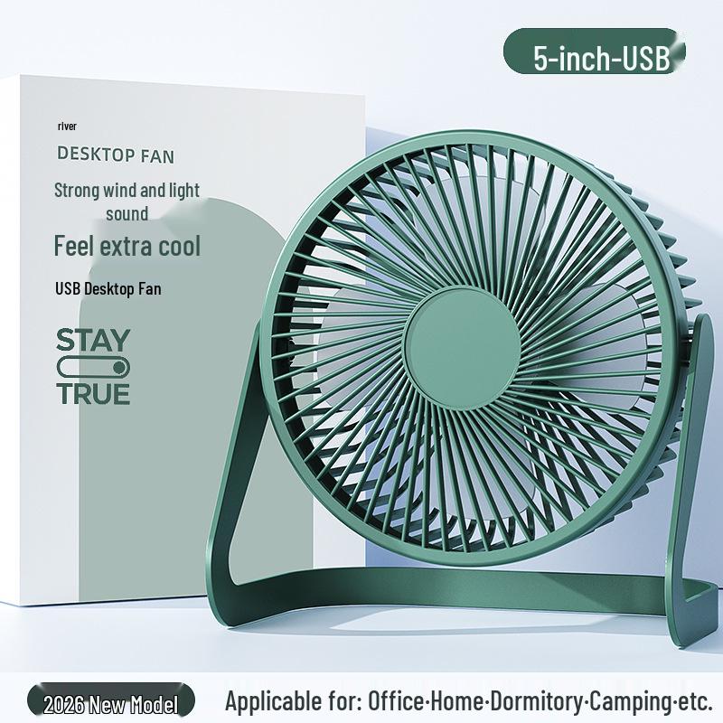 5 Mini USB Silent Desk Fan - Portable for Office & Dorms Factory Direct Selling