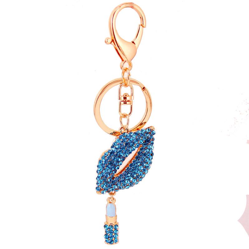 Chic Diamond Red Lips Keychain Pendant for Ladies' Bags