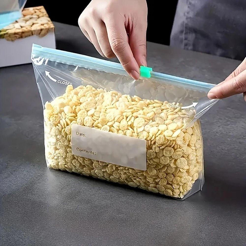10Pcs Reusable Plastic Sealed Bag Leakproof Food Storage Bag  for Fruits Grains Vegetables Meat