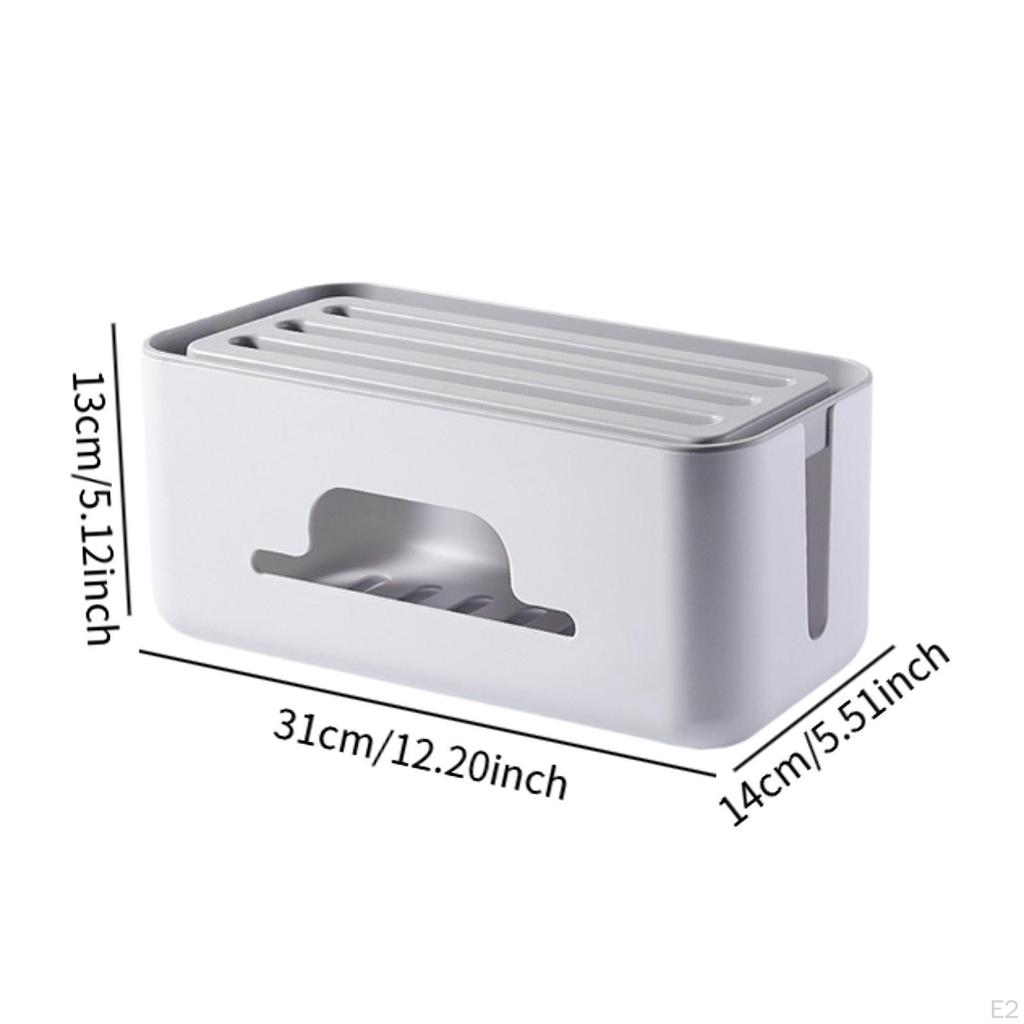Cable Management Box, Organizer, Lightweight, Hider for Power Strips, Desktops,