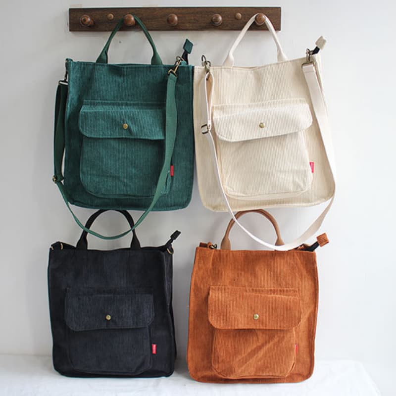 Women's Corduroy Tote Bag Crossbody Shoulder Bag