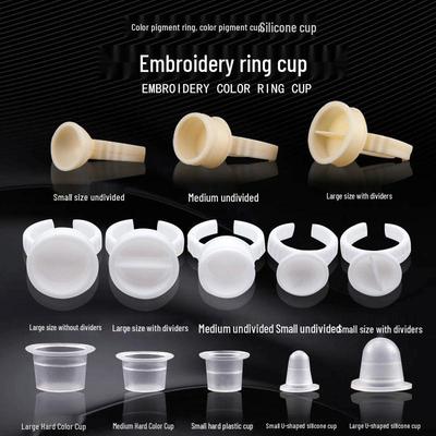 Silicone Microblading Ring Cup for Needle Protection, Pigment Mixing, Eyelash Glue