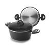 IBILI - Casserole Nature avec couvercle en verre, 24 cm, Antiadhésif style pierre, Compatible avec l’induction