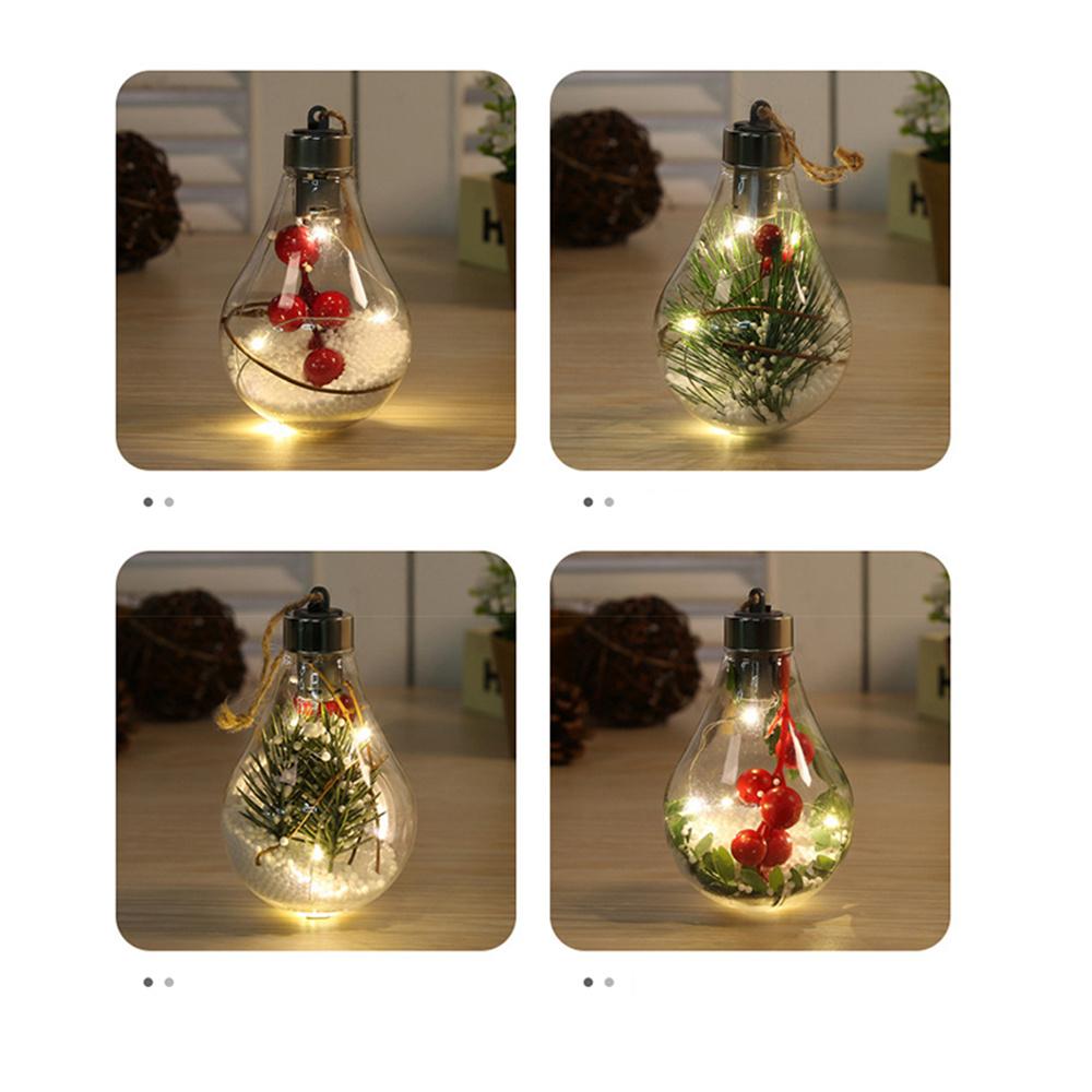 5Pcs Creative Light Lamp Bulbs Transparent Plastic Led Christmas Ball Decoration