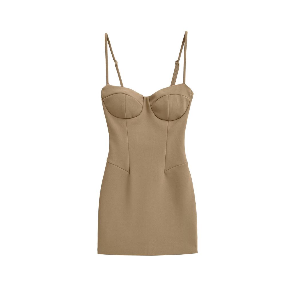 Elegant Thai Strapless Bandeau Dress: Women's Sexy Fishbone Corset Bodycon Gown with Hip-hugging Short Skirt for Spring/Summer