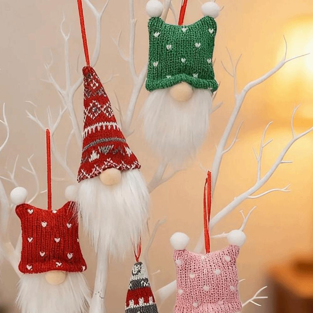 3/6Pcs Creative Christmas Decoration Pendant Faceless Doll Plush Gnomes Knitted Yarn Doll Hanging Pendants Easy To Hang Handmade