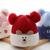 Cute Baby Winter Warm Knitted Hat Double Pompom Baby Hat Ear Protection Cap Cold Proof Knitted Hat