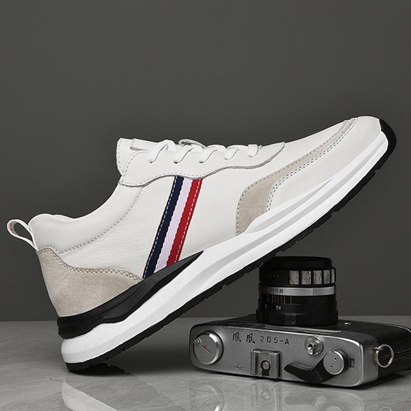 Fashion New Genuine Leather Men Height Increasing Shoes 4/6/8CM Outdoor Casual Sneakers Men Fashion Sports Shoes Men Size 37-43