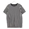 1piu1uguale3 Block Stripe MRT309 Cotton Crew Neck T-Shirt tops 4 Black WhiteUsed