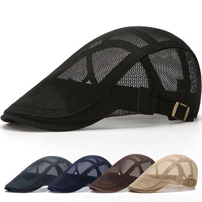 Sommer Dünne Männer Duckbill Cap Mesh Atmungsaktiv Sonnenschutz Casual Sonnenhut