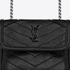 Saint Laurent YSL Niki Series Black Label Logo Chain Pleated Leather Shoulder Crossbody Headphone Bag Women Bags 710844-0EN04-1000