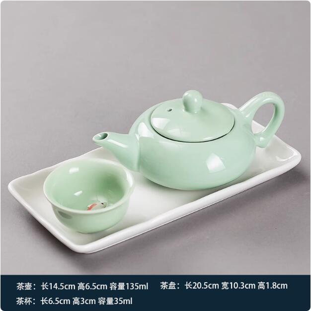 Kung Fu Tea Set with Tea Tray, Simple Modern Teapot, Japanese, Hotel Rooms, Dormitory, Home