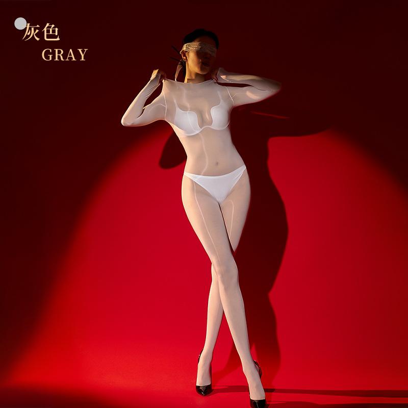 Solid Color Minimalist 8Dexotic Seamless Tight Fit And Wrapping Sensation Full Body Tight Fit Full Body Jumpsuit Stockings Rfkd