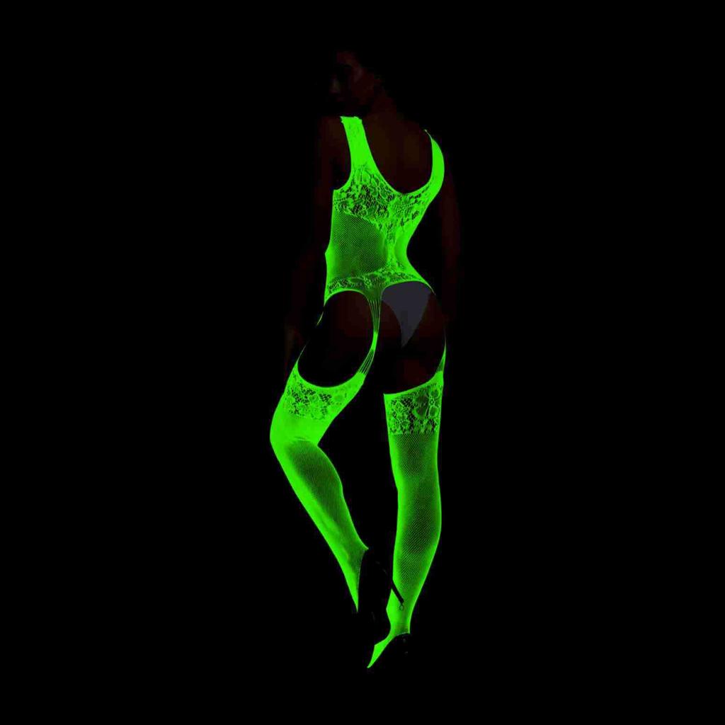 Sexunterwäsche leuchtende Hosenträger leuchtender Jacquard hohl sexy Netzstrümpfe einteiliger Netzmantel y