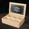 1pc Wooden Tea Box 6 Grids Multifunctional Tea Storage Box with Lid Tea Bag Holder for Home Cabinet Kitchen Decor Organization
