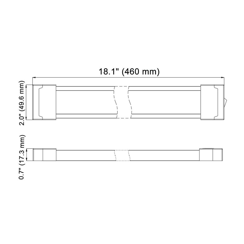 Raycharm LED Interior Room 460mm 50mm 720 White Wide Beam High Low Compatible with for Light and with Switch Light, Lamp, Long, Wide, Lumens, Light,