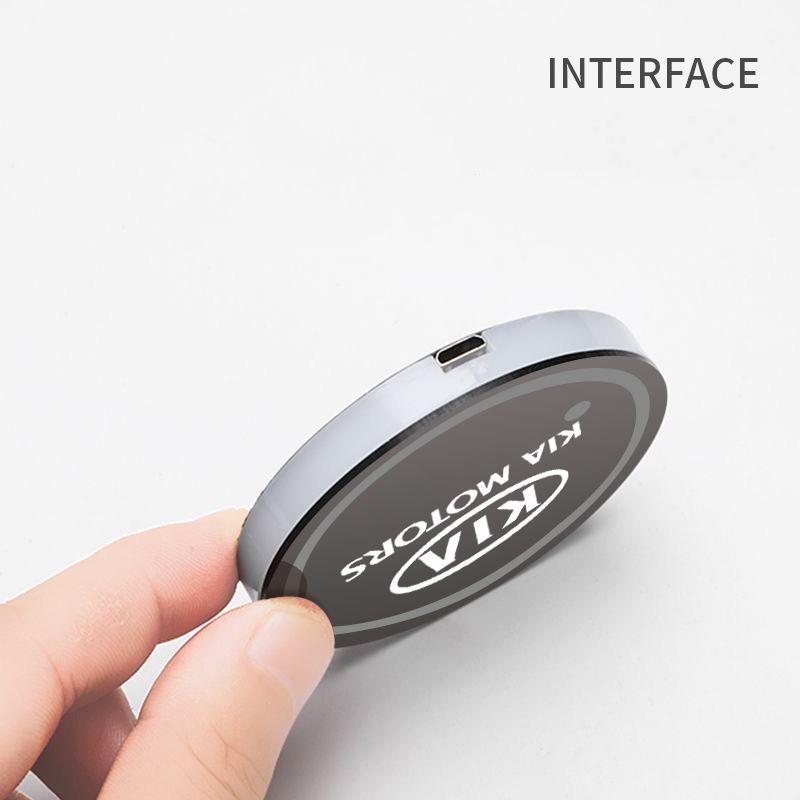 2026 Hot Car Sticker LED Light Car Coasters Light Mats 7 Colors Cup Holder Pad For Kia Sportage Cerato Optima K2 K3 K4 K5 Rio Pi