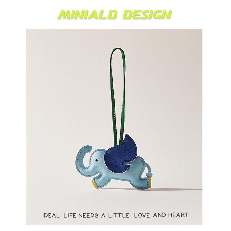 Playful Leather Dumbo Bag Charm Pendant