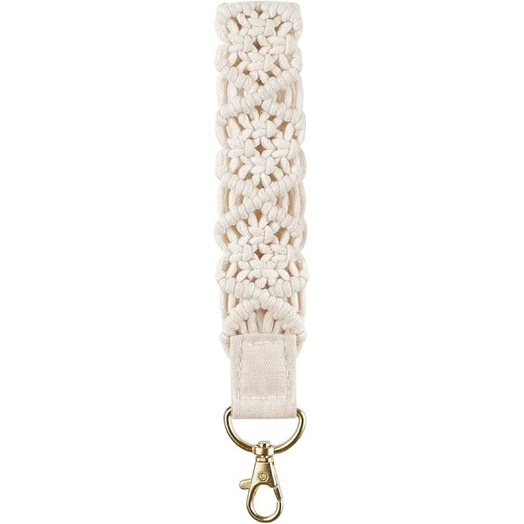 Mkono Macrame Key Chain Cute Keychain Wristlet Lanyard Boho Woven Wrist Lanyard for Keys, Key Cha for Car Key ID Badges