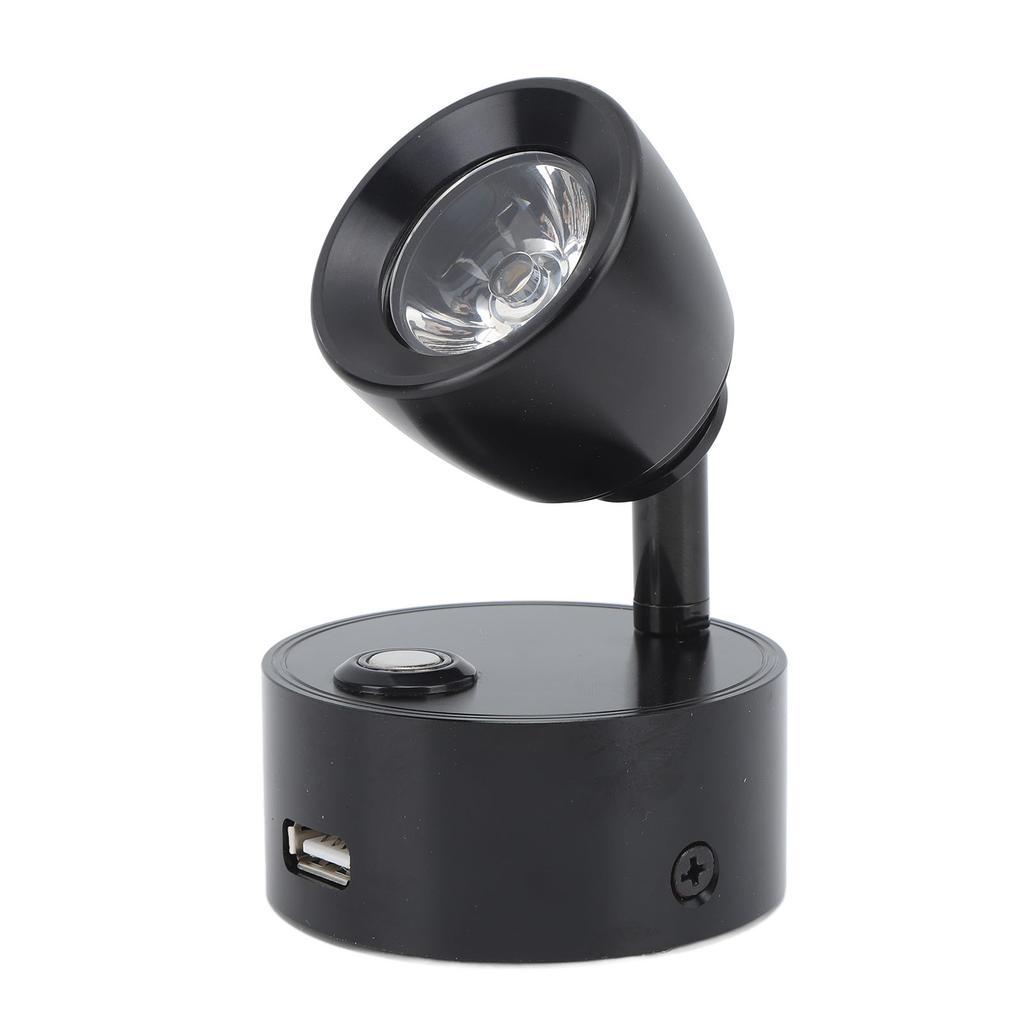 Wohnmobil Leselampe LED Innen Nachttischlampe Boot Yacht USB Wiederaufladbar Einstellbar Touch Lampe T DC12 bis 24V Schwarz
