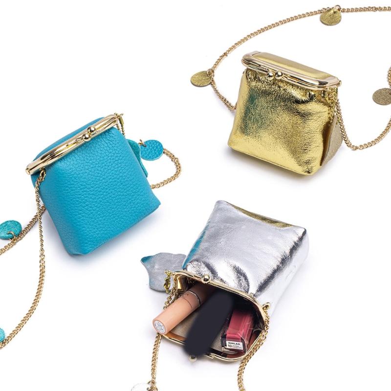 Compact Crossbody Bag Multi Functional Organizers Adjustable Chain Strap Classical Blue Waterproof Design