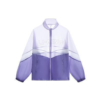 Li Ning Sports Lifestyle Series UPF 40+ Color Block Logo Letter Print Casual Sun Protection Clothing Unisex Clothing Grass-Purple AJDT501-4