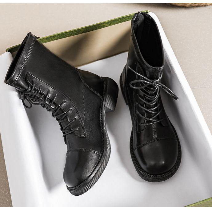 High fashion versatile Martin boots women's autumn and winter 2025 new sweet and comfortable flat short boots British women's boots