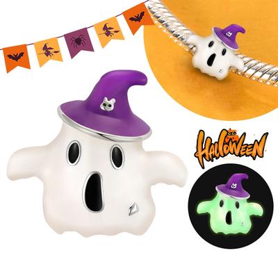 Halloweenská párty série Měděný světélkující kouzelný klobouk Korálky duchů Hodí se na náramky s přívěsky Pro výrobu šperků Dárky pro ženy