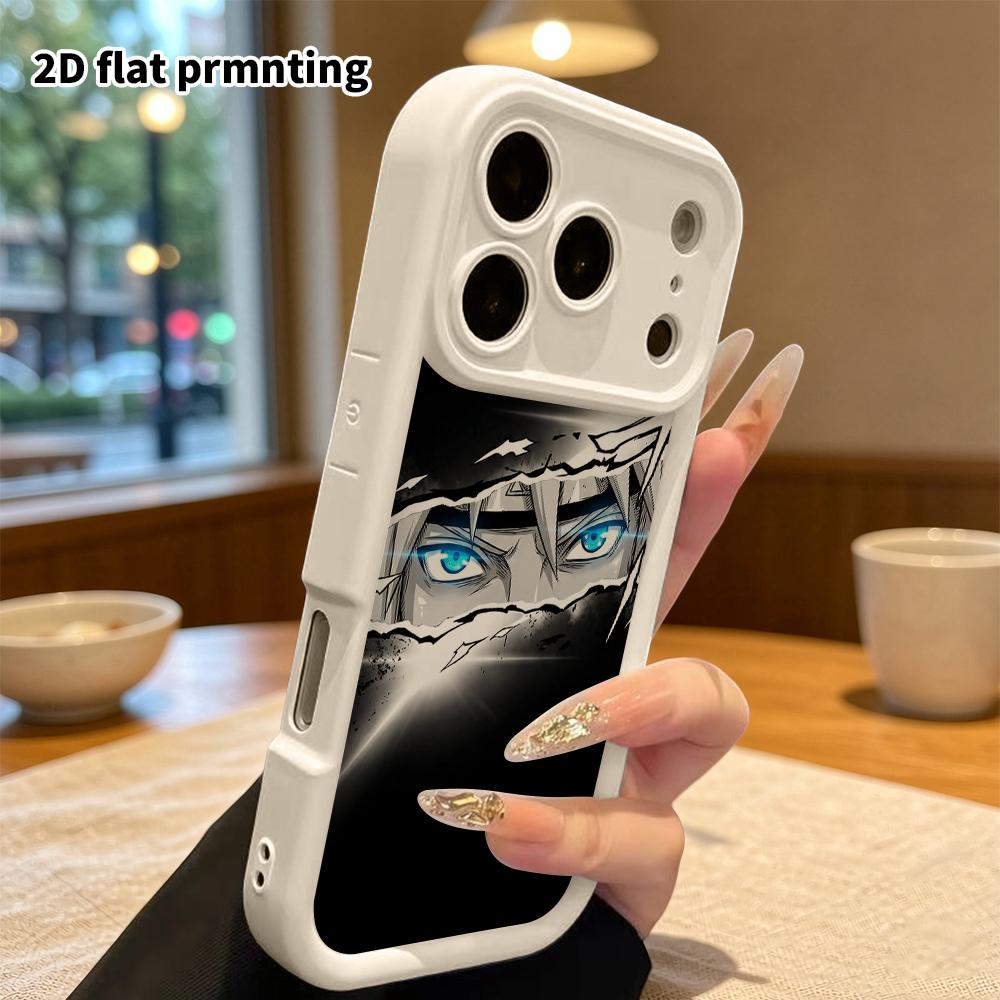 Phone Case: 2D flat, suitable for iPhone 18, 17, 16, 15, 14, 13, 12Pro protective case, blue eyes, perfect Christmas and Halloween holiday gift