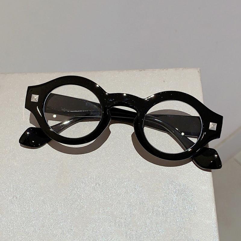 Vintage Retro Round Computer Eyeglasses Unisex Black Leopard Transparent Frame Eyewear Anti Blue Light Blocking Spectacles Frame