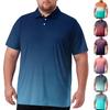 Herren Übergröße Farbverlauf Print Golf Poloshirt Atmungsaktiv Kurzarm Mit Kragen Lässig Arbeitskleidung Oberteil