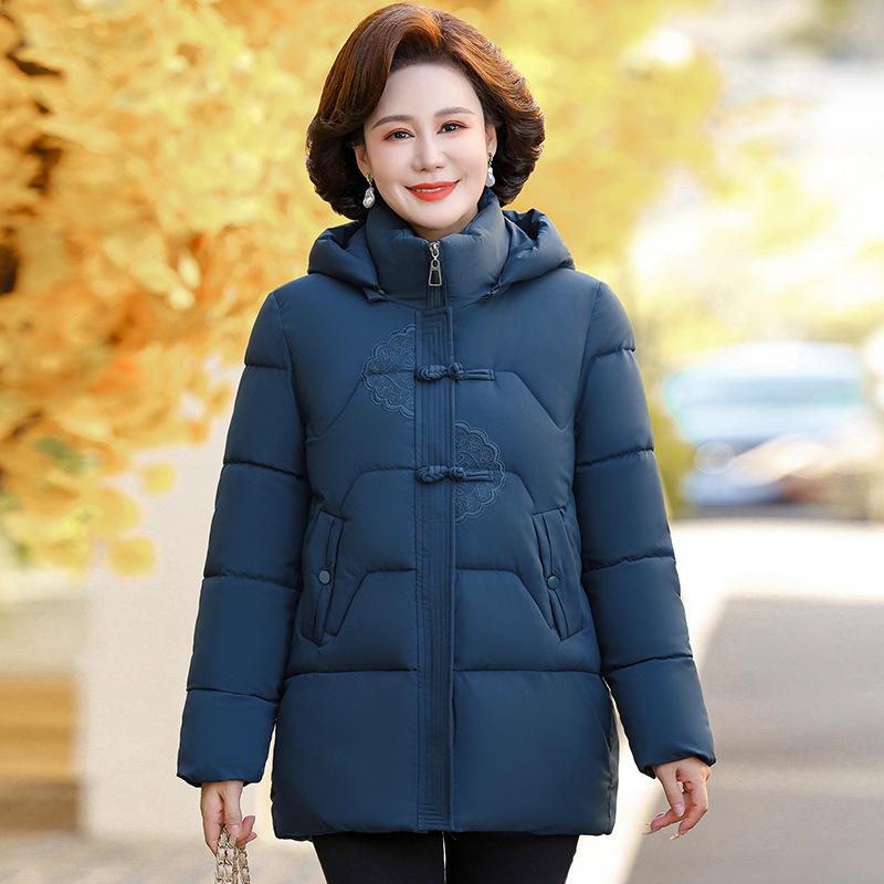 In the elderly padded jacket women thickened grandma winter coat old lady Tang suit elderly padded clothes mother down padded clothes