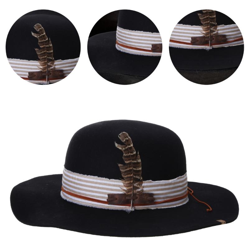 Cosplay Flat Top Hat Wool Fedora JazzHat Musical Festival Costume Accessories