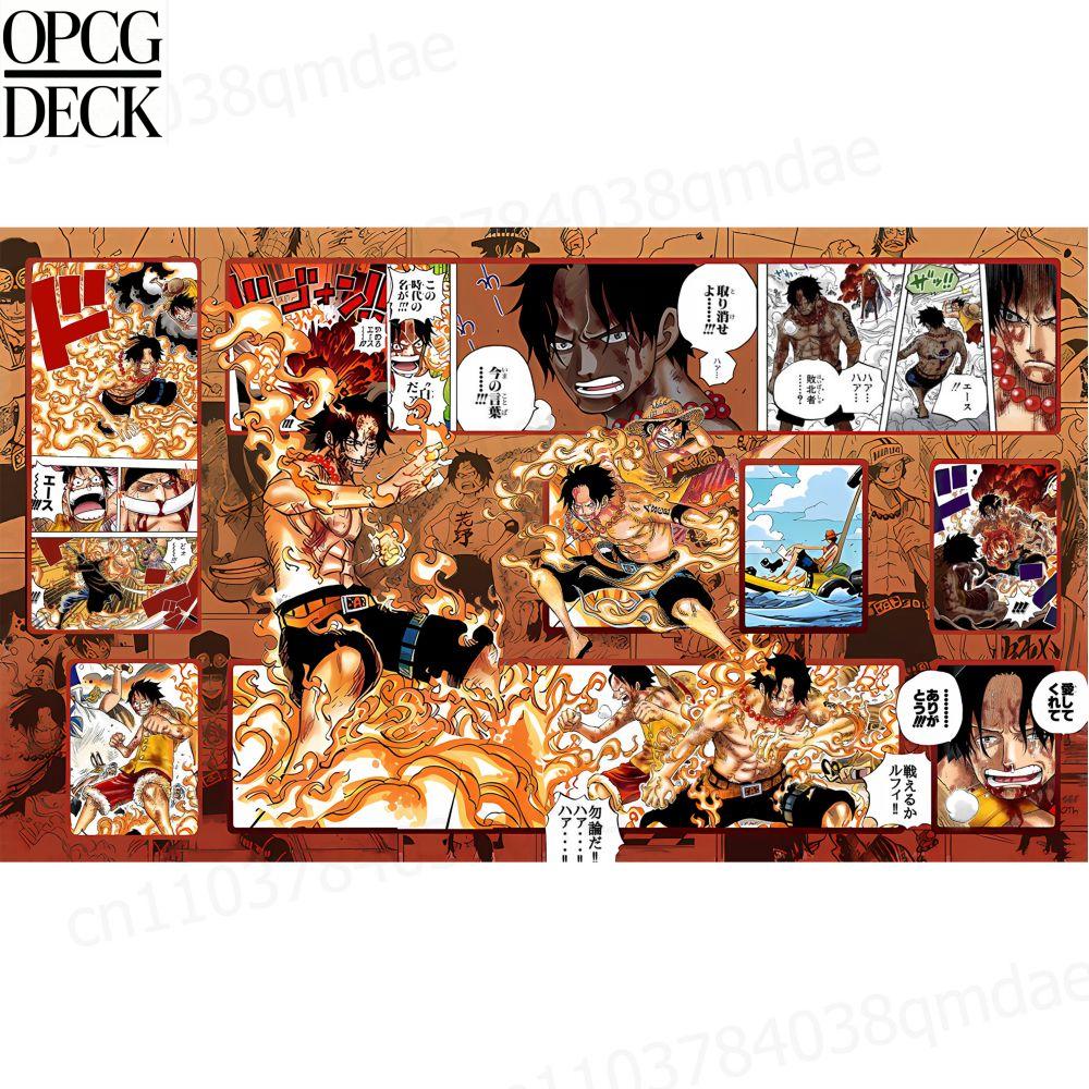 One Piece Opcg Playmat Card Game Playmat Portgas D Ace Monkey D Luffy Anime Playmat HighQuality Card Game Mat 30x80x0.2cm
