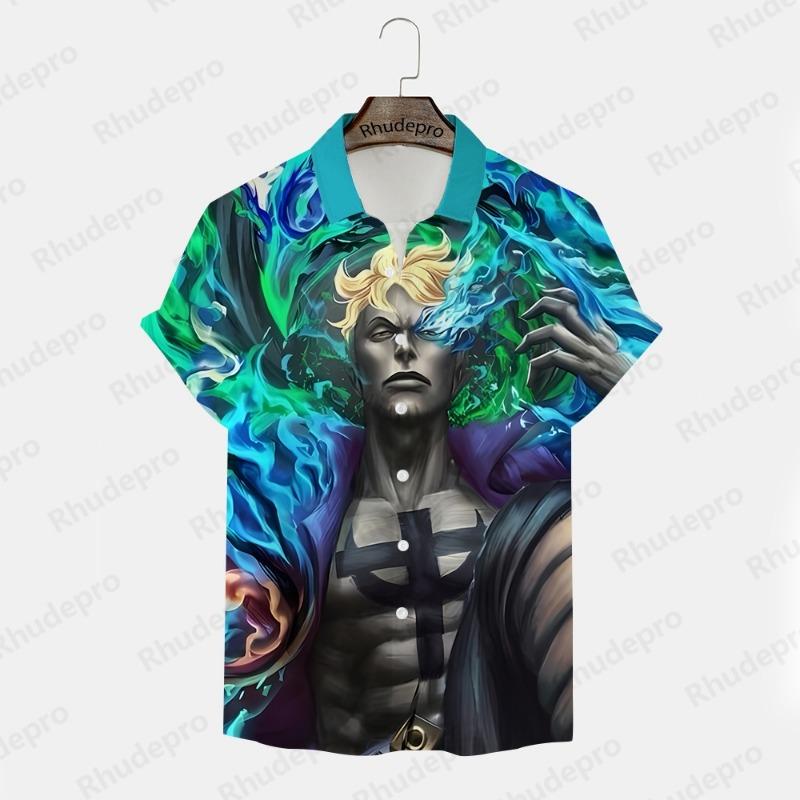 

Мужская рубашка с принтом Y2k Harajuku Style Goku 2024 Trend Anime Short Sleeve Clothing New T Shirts Tops L