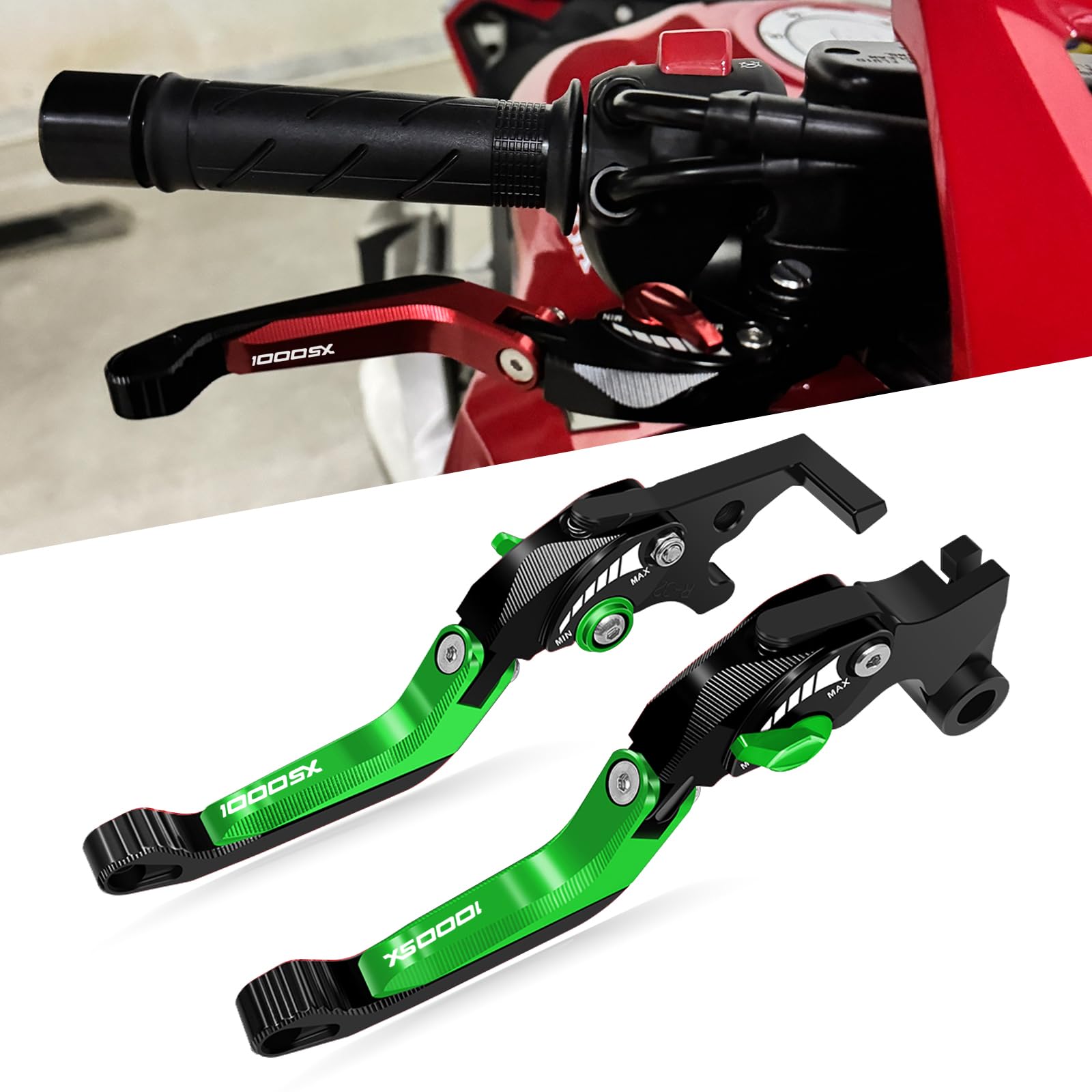 

For Ninja 1000SX nin.ja 1000sx 2024 2023 2022 Latest Style Motorcycle Accessories Clutch Lever зелёный