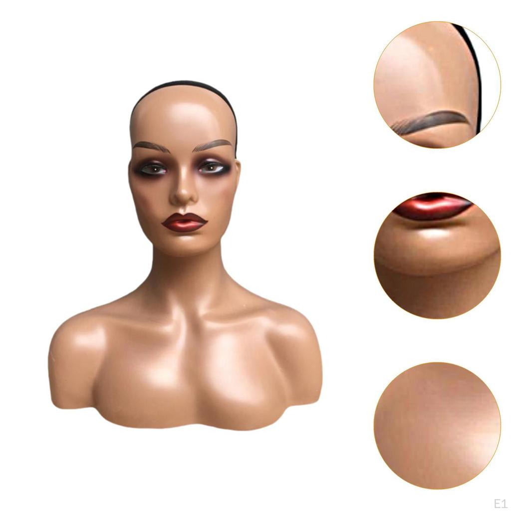 Female Mannequin Head Manikin Bust Circumference 53cm Wig Showing Stand Holder for