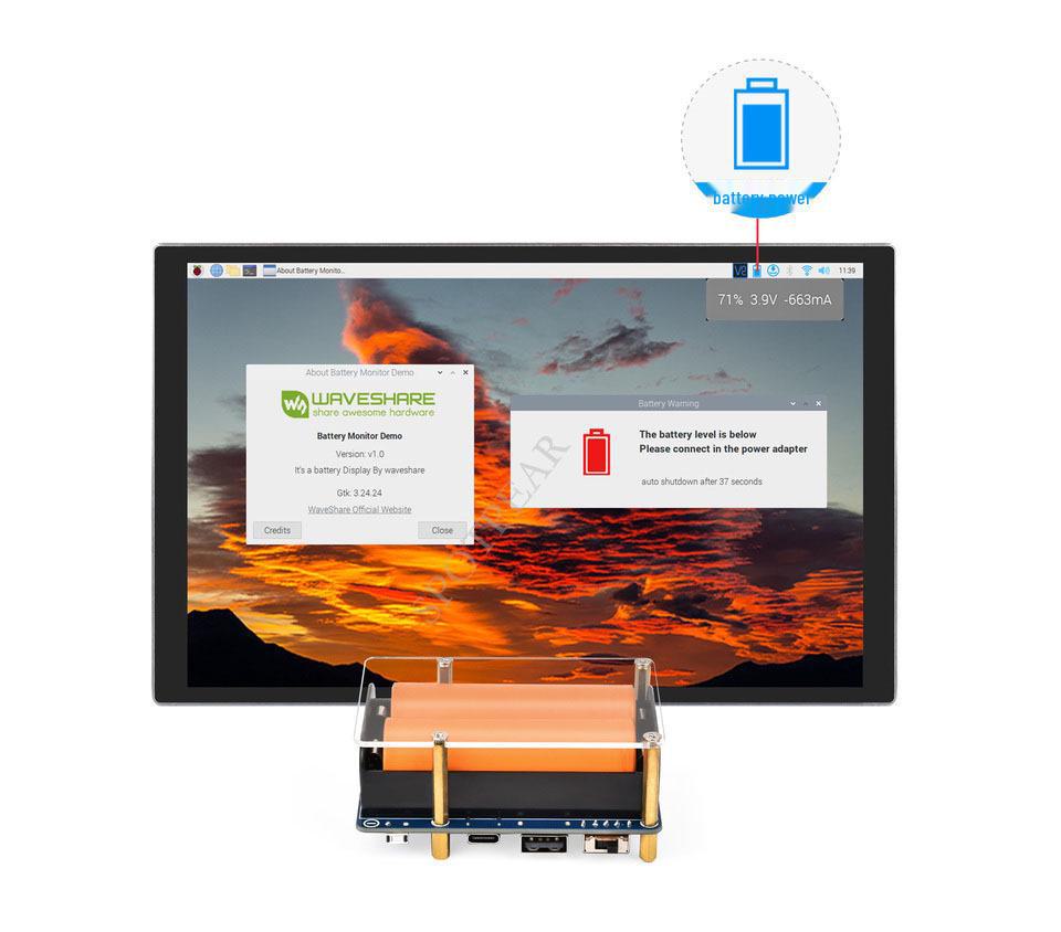 Raspberry Pi 21700 Large Capacity UPS Module: 5V Output, Simultaneously Supports Charging & Discharging