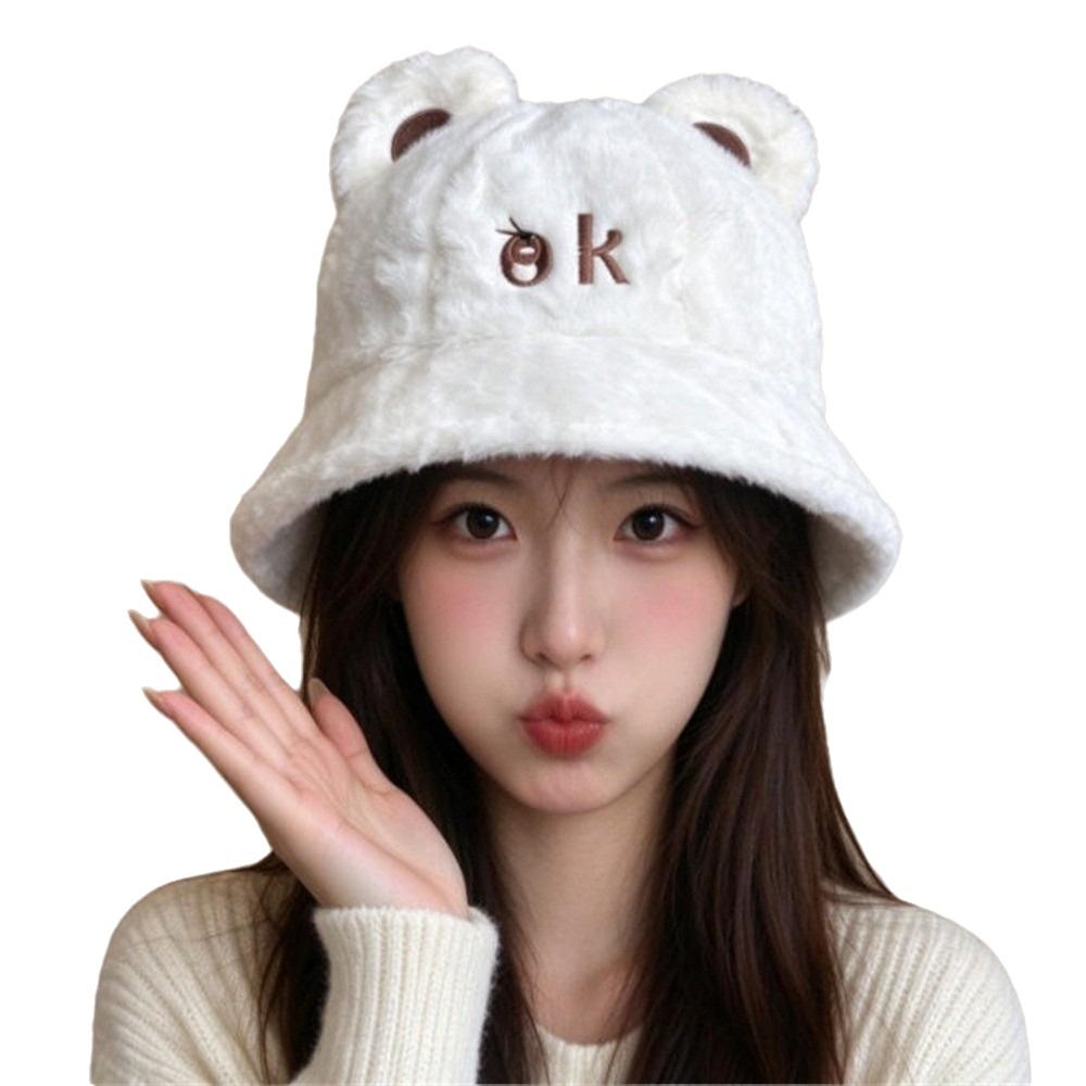 Thickened Plush Bucket Hat Windproof Beanies Hat Fashion Winter Hat Outdoor