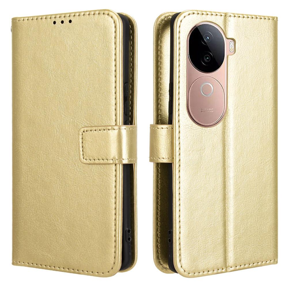 For vivo V40e 5G/iQOO Z9s 5G Case Crazy Horse Texture PU Leather Phone Wallet Cover