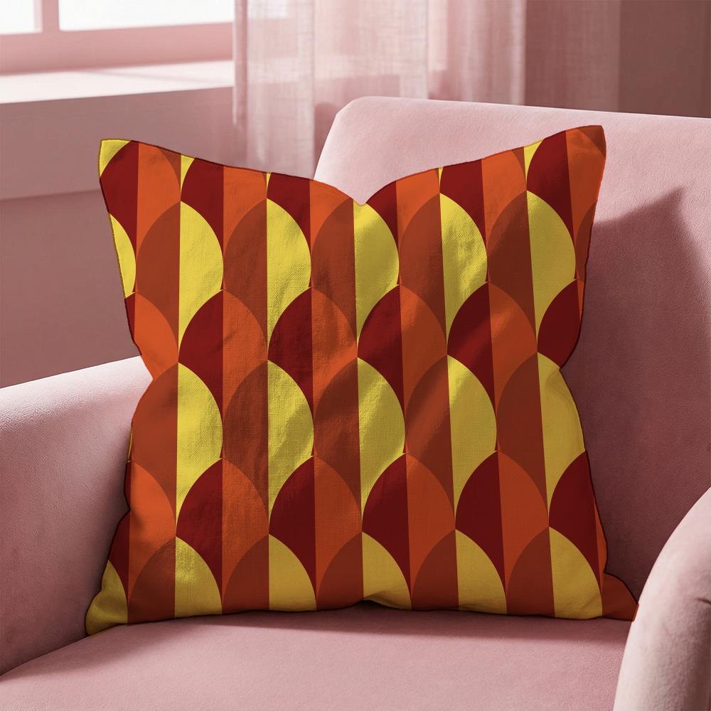 

Orange Geometric Cushion Cover Multi-Scene Pillow Cover for Home & Car - Reversible, Soft & Durable for Daily Use 30cmx30cm