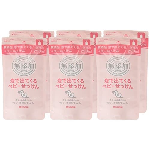 Miyoshi Additive-Free Foaming Baby Soap Refill, 220ml X 6-Pack